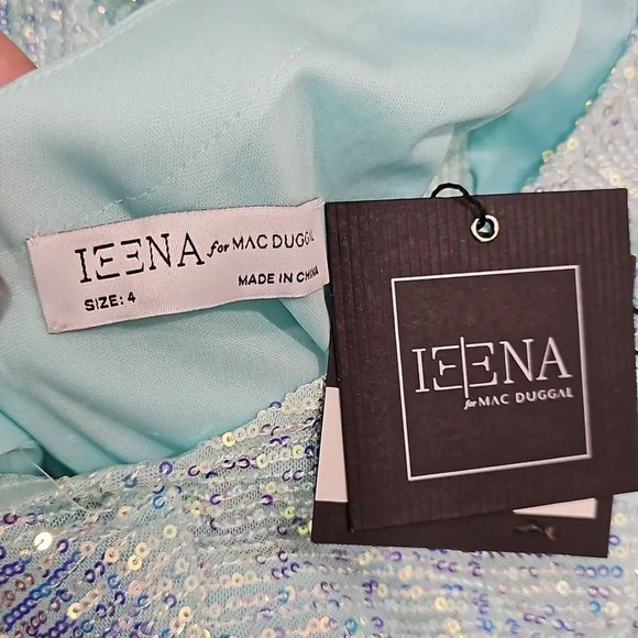 IEENA MAC Duggal Flutter Sleeve Sequin Column Gown - Picture 12 of 16